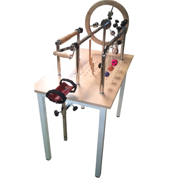 Mesa para ejercicios de manos y tendones cromada