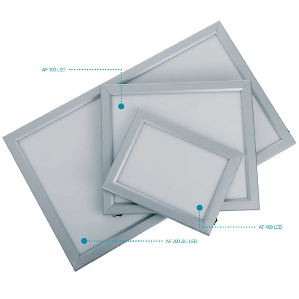 Negatoscopio AF200 LED extraplano con marco de aluminio: Doble cuerpo