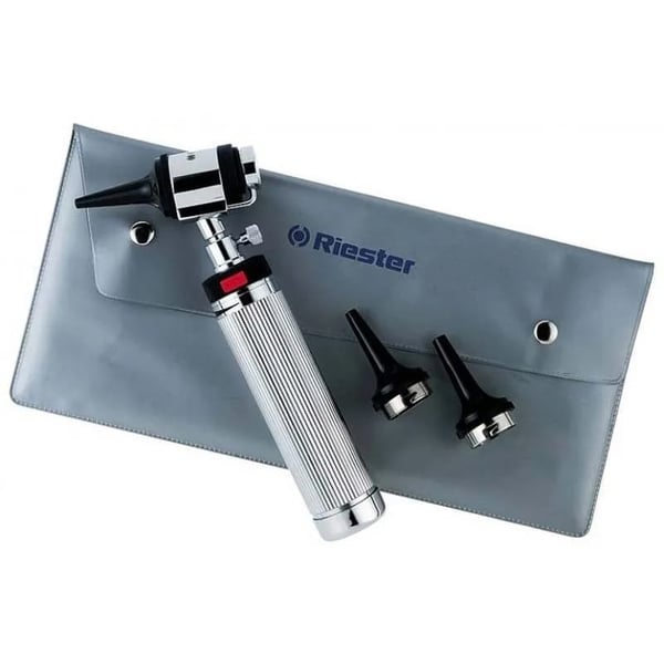 Otoscopio/Oftalmoscopio Riester uni III May de vacío de 2.7V, con mango para pilas tipo C y con reostato
