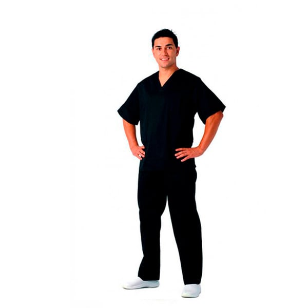 Pantalón sanitario negro unisex Kinefis. Tergal 200 gramos. Fabricación nacional - ¡ÚLTIMAS UNIDADES!