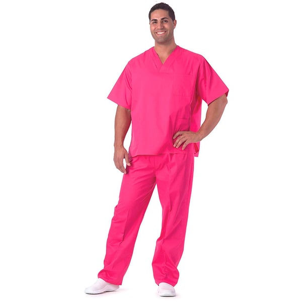Pantalón recto con elástico en cintura color fuscia Talla S - Liquidación Última Talla
