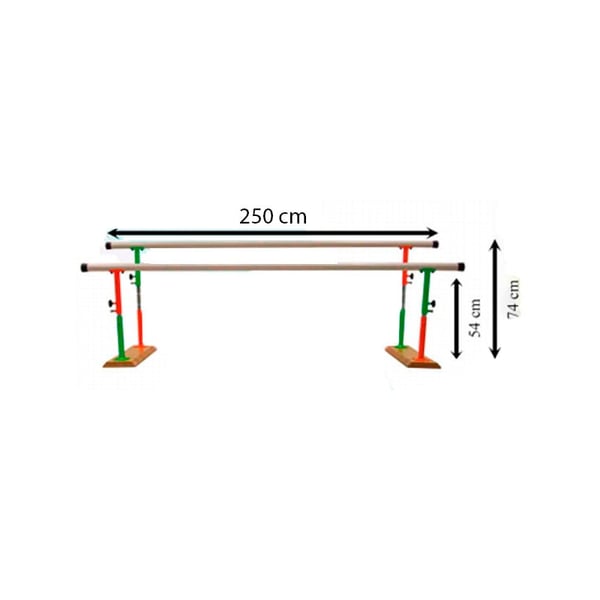 Paralelas infantiles plegables y regulables en altura de 2,5 metros