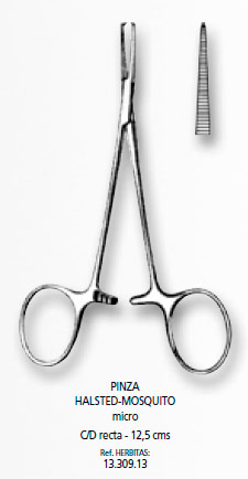 Pinza Halsted mosquito micro C/D recta - 12,5 cms