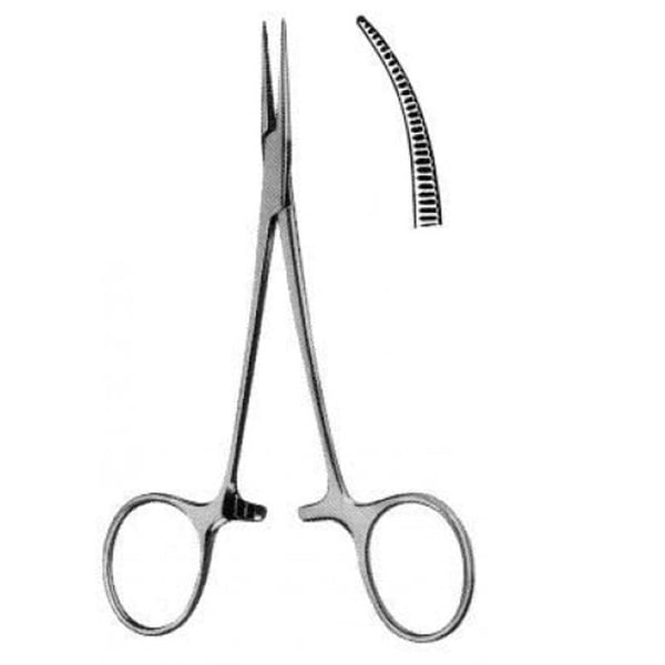 Pinza hemostática halsted-mosquito curva sin dientes - (12,5 cm)