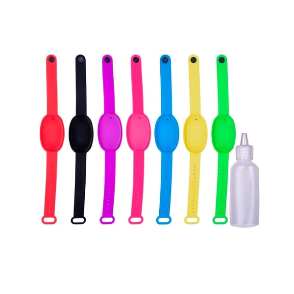Pulsera recargable de gel hidroalcohólico con bote dosificador de regalo (varios colores disponibles)