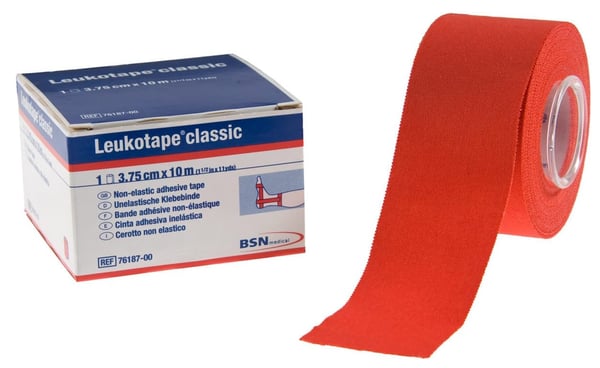 Leukotape Classic Cinta Elástica Adhesiva 3,75 cm x 10 metros: Color Rojo