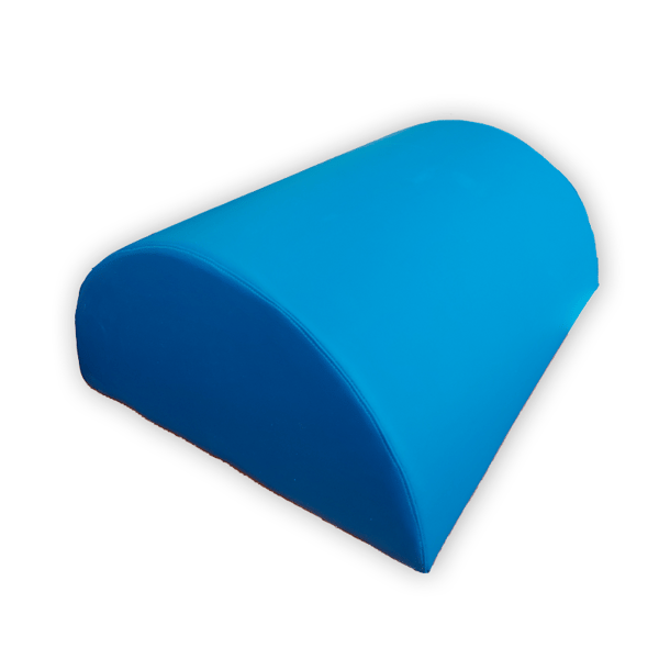 Medio rulo postural forrada en skay color azul (60 x 50 x 24 cm) - ÚLTIMA UNIDAD