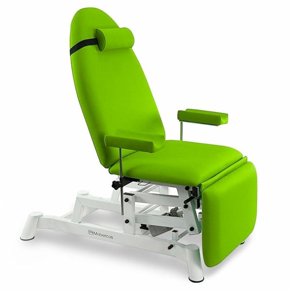 Sillón eléctrico de extracciones: tres cuerpos, con regulación en altura, brazos y posición Trendelenburg