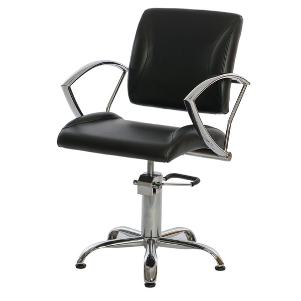 Sillón de Peluquería Taylor: Reposabrazos cromados y base de estrella