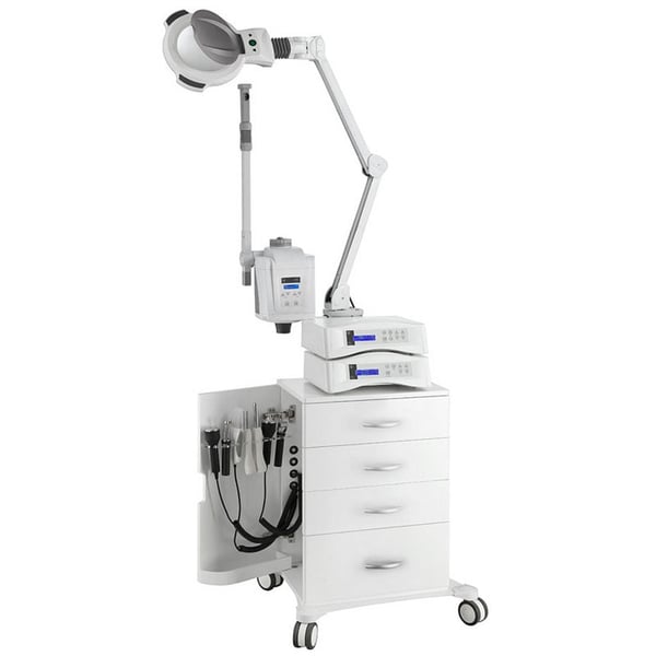 Torre multifunción con lupa de cinco aumentos y vaporizador Kpsule: Cuatro cajones y dos puertas laterales