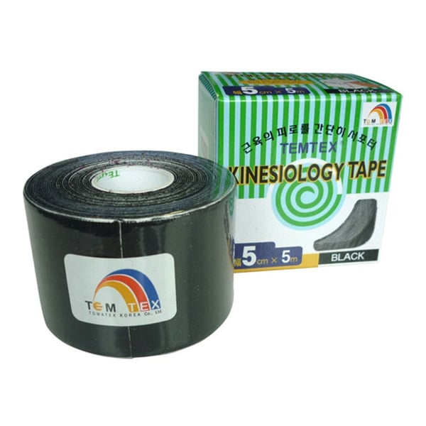 Temtex Kinesiology tape color negro (5cm X 5m)