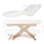 Camilla masaje eléctrica Cyx +:  tres motores, colchón SuperSoft, tapizado PU blanco y acabado en madera natural