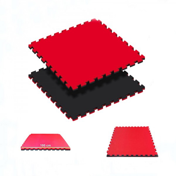 Tatami Puzzle reversible Kinefis color negro - rojo (grosor 40 mm
