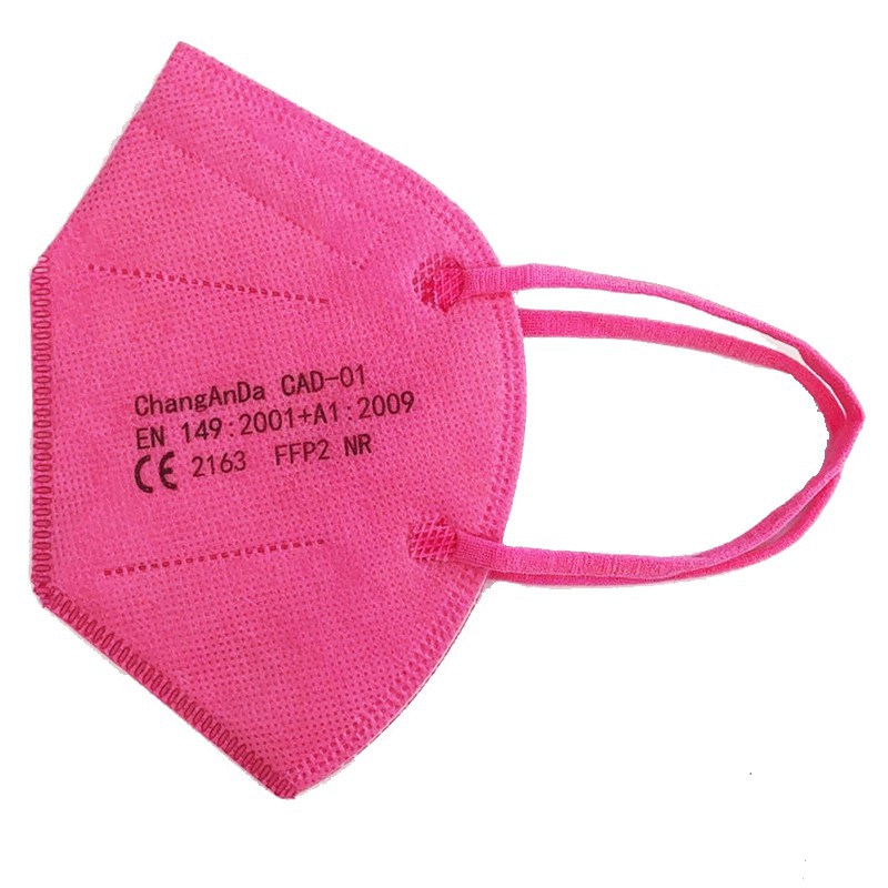 Mascarillas ffp2 color rosa con certificado europeo ce (embolsadas