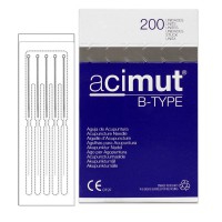 Agujas acupuntura Acimut B-Type - Mango bañado en plata con cabeza redonda sin guía en blister de cinco agujas Agujas acupuntura Acimut B-Type - Mango bañado en plata con cabeza redonda sin guía en blister de cinco agujas