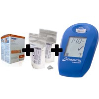 Pack de iniciación DiaSpect TM - Analizador de hemoglobina portátil, bolsa de 100 cubetas y 100 lancetas Unistik 21G