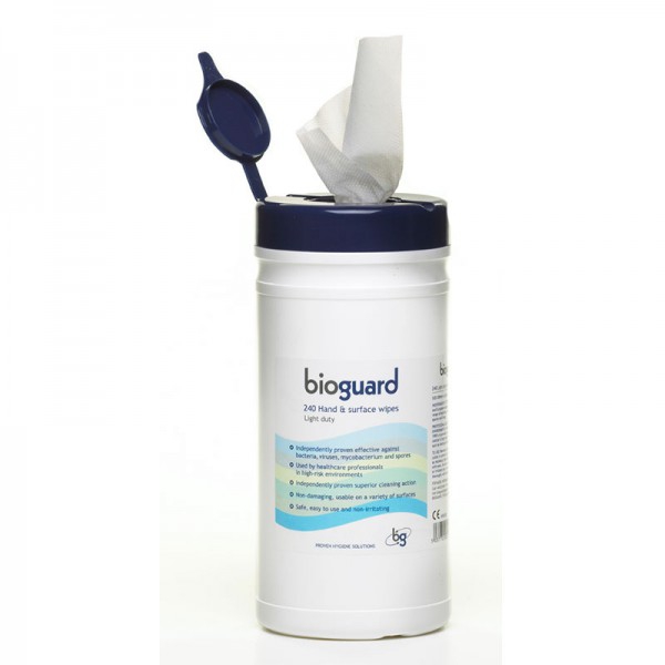 Toallitas húmedas desinfectantes Bioguard (240 unidades)
