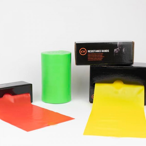 Bandas elásticas sin latex - 5,5 metros (diferentes colores - resistencias) Bandas elásticas sin latex - 5,5 metros (diferentes colores - resistencias)