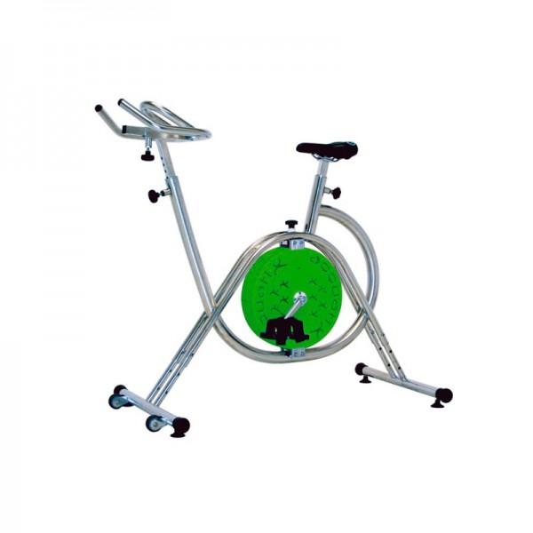 Bicicleta acuática estática Aqquactive Bike: Estructura en acero inoxidable y sistema de cuatro palas ajustables Bicicleta acuática estática Aqquactive Bike: Estructura en acero inoxidable y sistema de cuatro palas ajustables