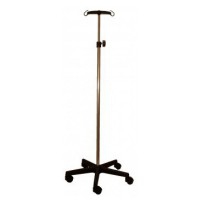 Soporte de suero Kinefis de acero cromado con base y dos colgadores de PVC Soporte de suero Kinefis de acero cromado con base y dos colgadores de PVC