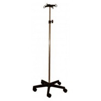 Soporte de suero Kinefis de acero cromado con base y cuatro colgadores de PVC Soporte de suero Kinefis de acero cromado con base y cuatro colgadores de PVC