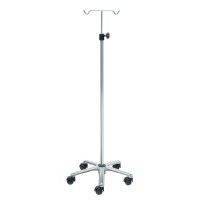Soporte de suero Kinefis de acero cromado con base de aluminio y dos colgadores de acero cromado Soporte de suero Kinefis de acero cromado con base de aluminio y dos colgadores de acero cromado