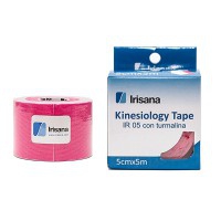 Kinesiology Tape Irisana con turmalina color rosa 5cmx5m