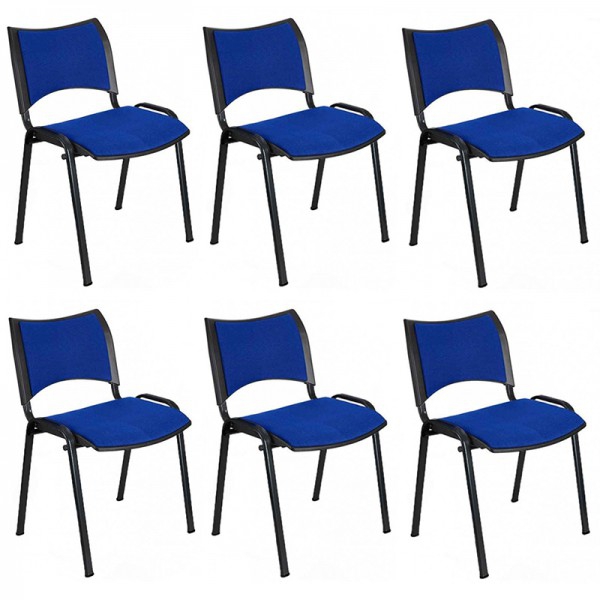 Pack de 6 sillas Smart con estructura epoxy negra y tapizado Baly (textil)  o piel ecológica en diferentes colores - Tienda Fisaude