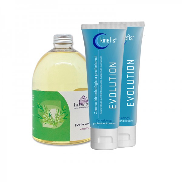 Pack Masaje Kinefis Calm: 2cremas Kinefis Evolution + aceite de romero Kinefis: Alivio de dolores musculares y articulares Pack Masaje Kinefis Calm: 2cremas Kinefis Evolution + aceite de romero Kinefis: Alivio de dolores musculares y articulares