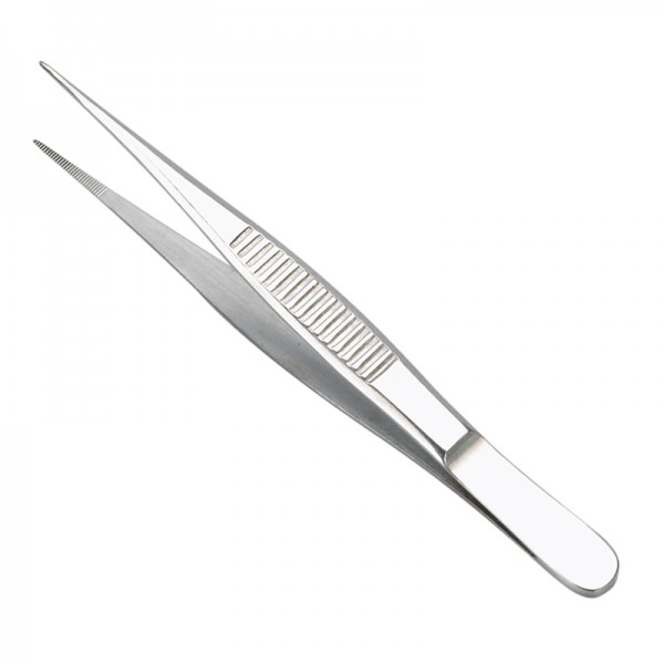 Pinza de Punta Fina sin Dientes 12.50 cm: Ideal para auriculoterapia (acero inoxidable)