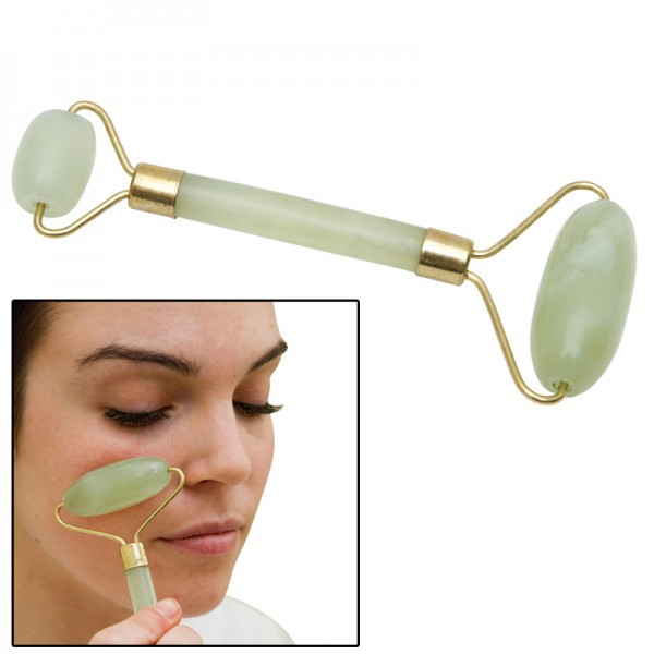 Rodillo de Jade para Masaje Facial: Ideal para masaje facial, efecto antiarrugas, tensor y antiestrés