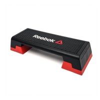 Step Reebok con plataforma antideslizante Rojo/Negro 98 cms: ajustable a 3 alturas
