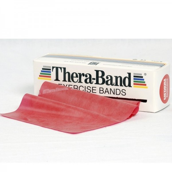 Thera Band 5.5 metros: Cintas de Látex de Resistencia Media - Color Rojo