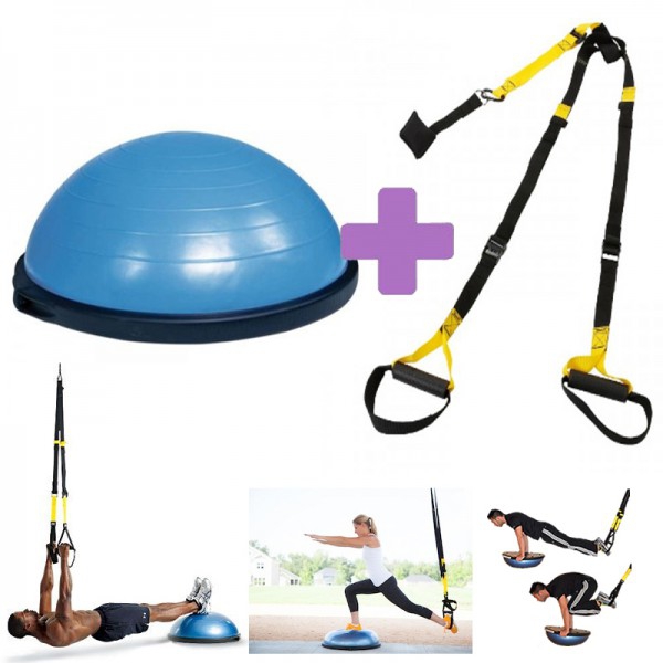 PACK AHORRO PONTE EN FORMA: Bosu Ball Kinefis + Kit Suspensión Kinefis Tipo TRX: Realiza un entrenamiento funcional donde quieras PACK AHORRO PONTE EN FORMA: Bosu Ball Kinefis + Kit Suspensión Kinefis Tipo TRX: Realiza un entrenamiento funcional donde quieras