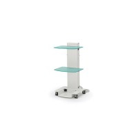 Carrito móvil quirúrgico para clínica dental: con dos estantes de vidrio electrificado y bandeja