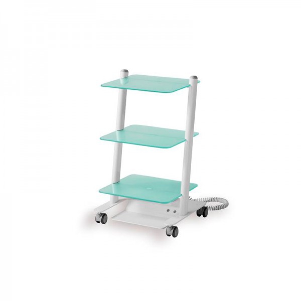Carrito móvil quirúrgico con tres estantes de vidrio electrificado: ideal para clínica dental Carrito móvil quirúrgico con tres estantes de vidrio electrificado: ideal para clínica dental