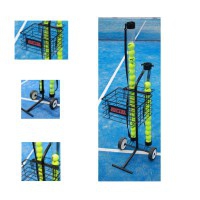Carro portapelotas Tenis/Pádel: Cesto movible y separadores redondos para dos tubos recogepelotas y capacidad para 80 pelotas
