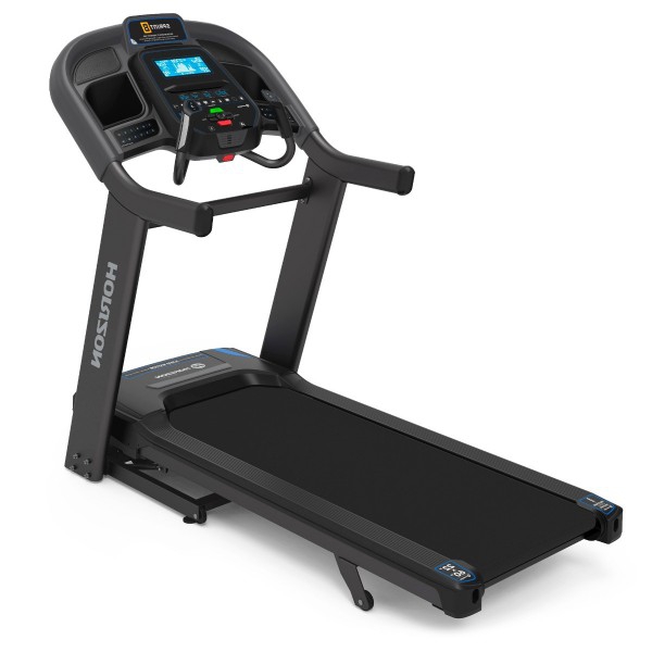 Cinta de correr plegable Horizon Fitness 7.4at: controles velocidad e inclinación QuickDial, transmisión de frecuencia cardiaca y Bluetooth Cinta de correr plegable Horizon Fitness 7.4at: controles velocidad e inclinación QuickDial, transmisión de frecuencia cardiaca y Bluetooth