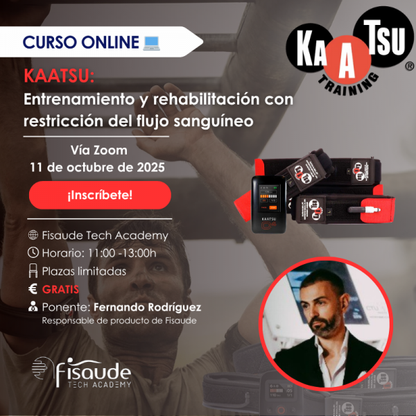 Curso online: Entrenamiento y rehabilitación con restricción del flujo sanguíneo - KAATSU - 11 de octubre de 2025 - Vía ZOOM Curso online: Entrenamiento y rehabilitación con restricción del flujo sanguíneo - KAATSU - 11 de octubre de 2025 - Vía ZOOM