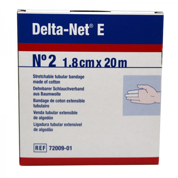 Delta-Net Nº 2 dedos medios: Venda tubular extensible de algodón 100% (1,8 cm x 20 metros) Delta-Net Nº 2 dedos medios: Venda tubular extensible de algodón 100% (1,8 cm x 20 metros)