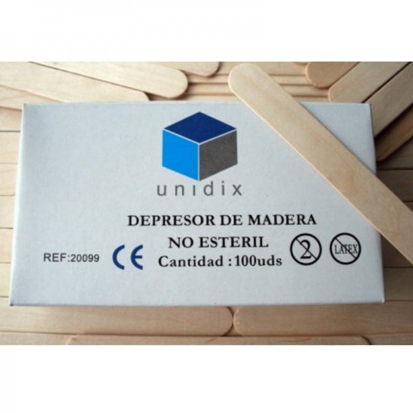 Depresor de madera no estéril Unidix (100 unidades)