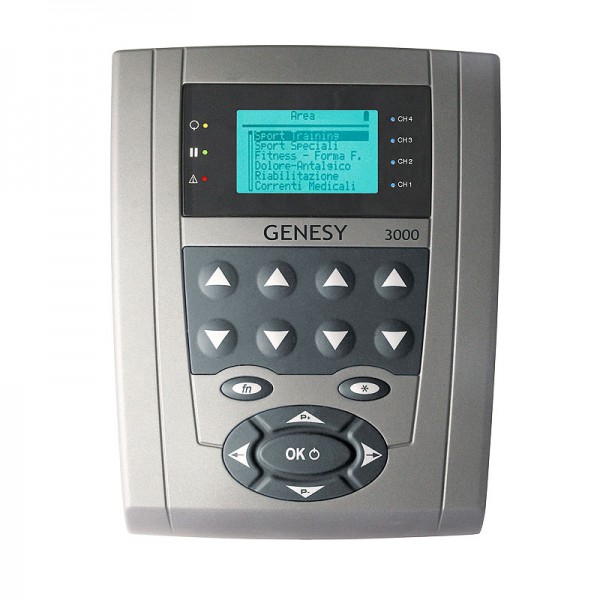 Electroestimulador Genesy 3000 con cuatro canales y 423 programas: ideal para tratamiento del dolor, curación de tejidos y tratamiento de disfunciones neuromusculares Electroestimulador Genesy 3000 con cuatro canales y 423 programas: ideal para tratamiento del dolor, curación de tejidos y tratamiento de disfunciones neuromusculares