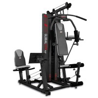 Máquina de musculación Global Gym Plus: combina una prensa de piernas sentado y flexor abdominal con dip