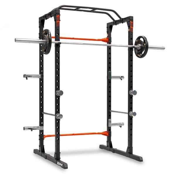 Power Cage con polea BH Fitness: soporte para pierna, polea alta y baja y soporte para almacenar discos Power Cage con polea BH Fitness: soporte para pierna, polea alta y baja y soporte para almacenar discos