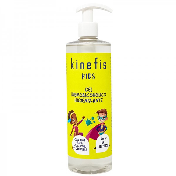 Gel Hidroalcohólico higienizante Kinefis Kids: Con aloe vera, glicerina y caléndula (500ml)