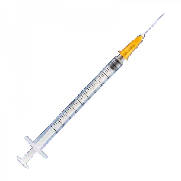 Jeringa desechable sin espacio muerto - 1ml - 25G 1" - Idóneas para la vacunación contra la COVID (caja 100 unidades) Jeringa desechable sin espacio muerto - 1ml - 25G 1" - Idóneas para la vacunación contra la COVID (caja 100 unidades)