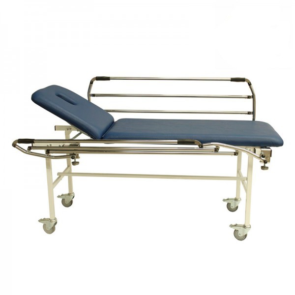 Camilla fija de dos cuerpos Kinefis Extreme: con estructura de acero soldado, respaldo regulable, patas y barandillas plegables y agujero facial Camilla fija de dos cuerpos Kinefis Extreme: con estructura de acero soldado, respaldo regulable, patas y barandillas plegables y agujero facial