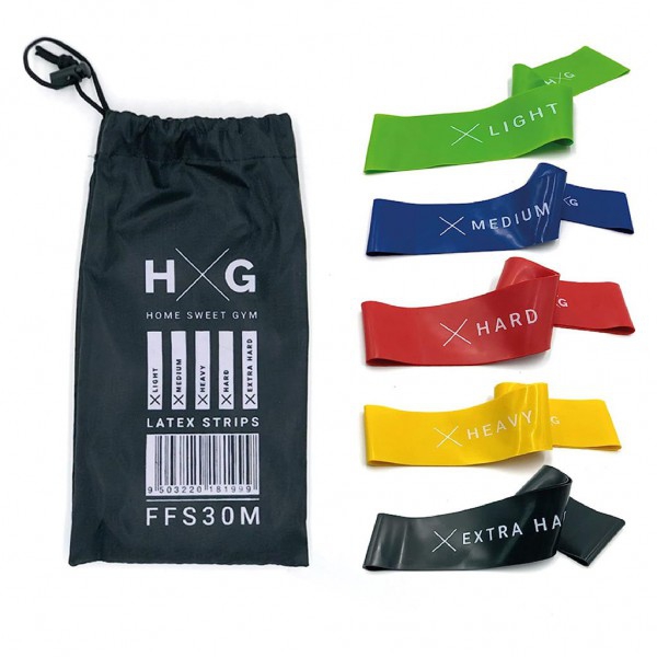Kit de 5 bandas elásticas de látex con 5 niveles de resistencia Kit de 5 bandas elásticas de látex con 5 niveles de resistencia