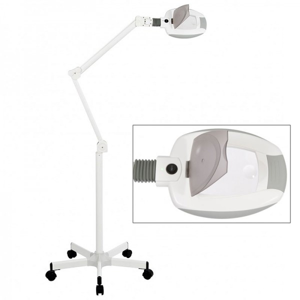 Lámpara lupa LED de luz fría Ampli con punto focal de cinco aumentos (base rodable)