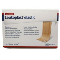 Leukoplast Elastic 19 mm x 75 mm : Tiritas de plástico perforado (caja de 100 unidades)